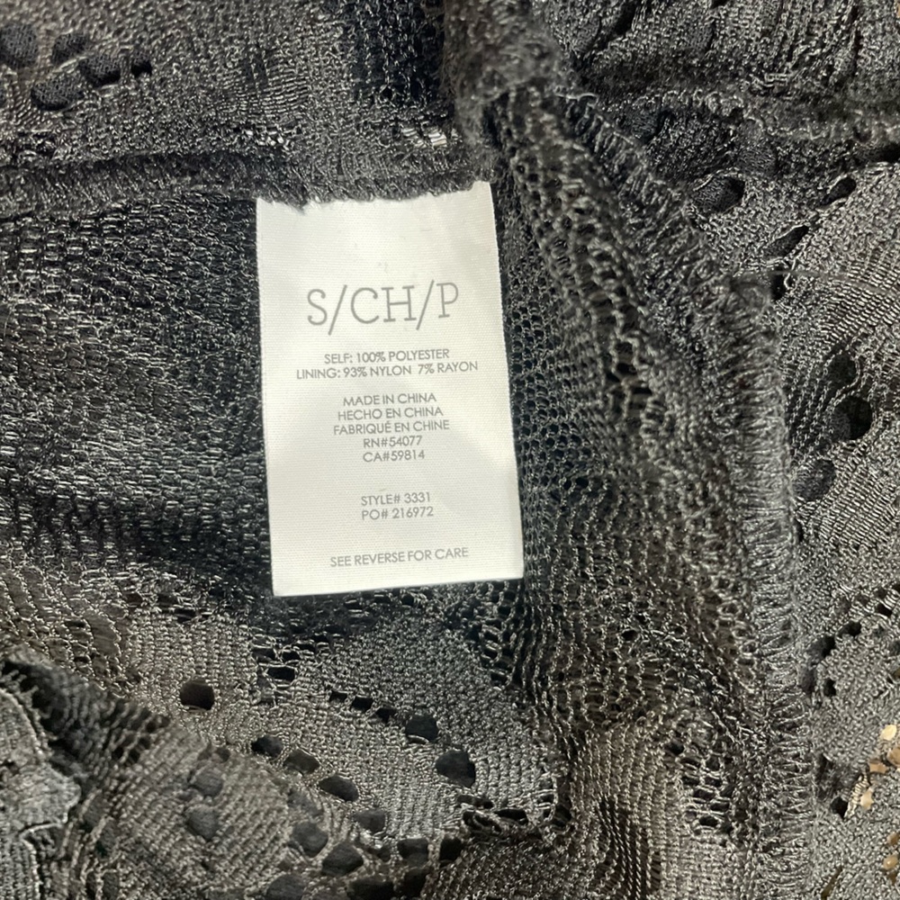 CAbi Black “Tempest” Long Sleeves Lace Back and Hem Blouse - Picture 11 of 12